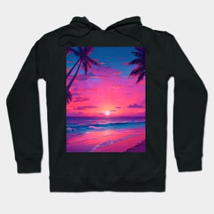 Synthwave beach sunset Hoodie